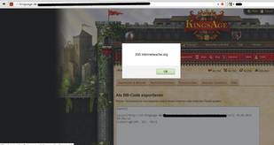 KingsAge Cross Site Scripting Screenshot